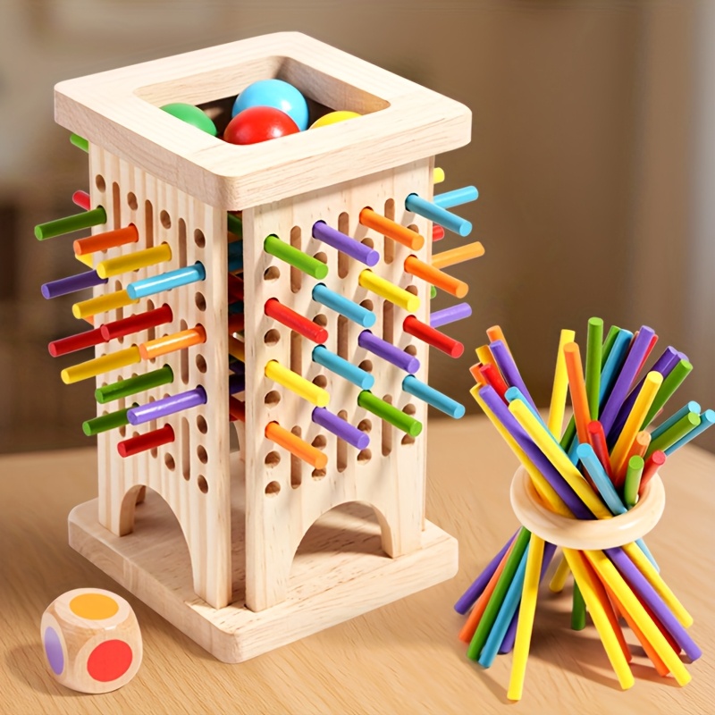 Board Game Dnd - Montessori Drewniane Gra Planszowa Kolorowe Patyczki