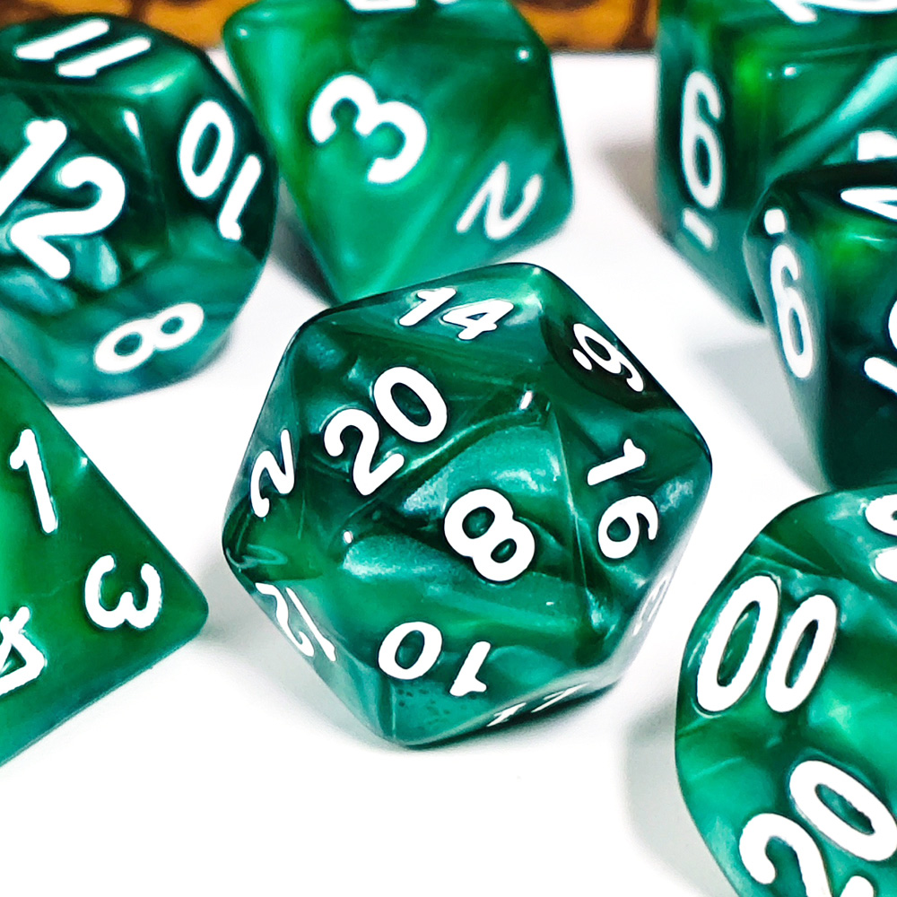 Board Game Dnd - 7 sztuk/zestaw Kostki Perłowe Wielościenne Wielokolorowe